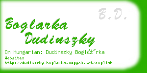 boglarka dudinszky business card